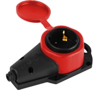 Колодка ЭРА KX1eREDIP44 каучуковая с заземлением 1 розетка 16A IP44 красная Б0068412