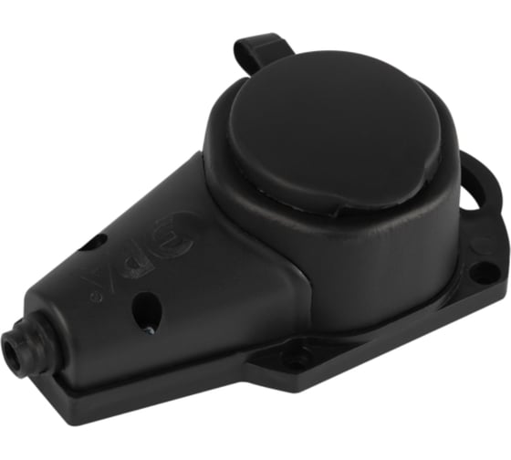 Колодка ЭРА KX1eBIP44 каучуковая с заземлением 1 розетка 16A IP44 черная Б0068402 1