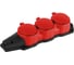 Колодка ЭРА KX3eREDIP44 каучуковая с заземлением 3 розетки 16A IP44 красная Б0068393 1