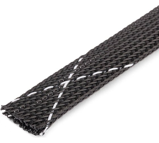 Оплетка кабельная Fortisflex из полиэстера, XP-38, черно-белая 102342