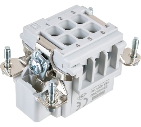Штепсель Emas 6 полюсов, 16А EB006CF00