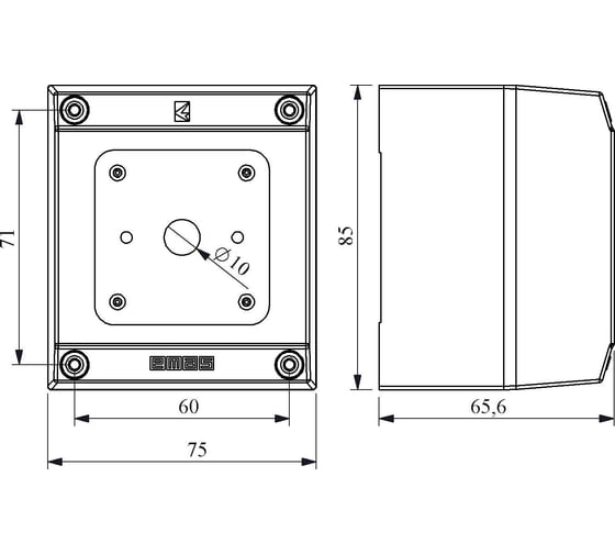 Корпус для переключателя Emas ip65, пластик PSK11E