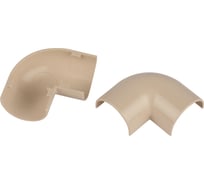 Поворот ЭРА T90KK3013B на 90 градусов для полукруглого кабельканала бежевый 30x13мм 2шт/комплект Б0064954