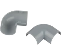 Поворот ЭРА T90KK3013F на 90 градусов для полукруглого кабельканала серый 30x13мм 2шт/комплект Б0064967