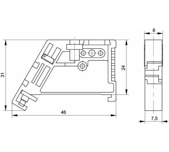 Ограничитель на DIN-рейку HLT пластик, 100 шт 086-03-10