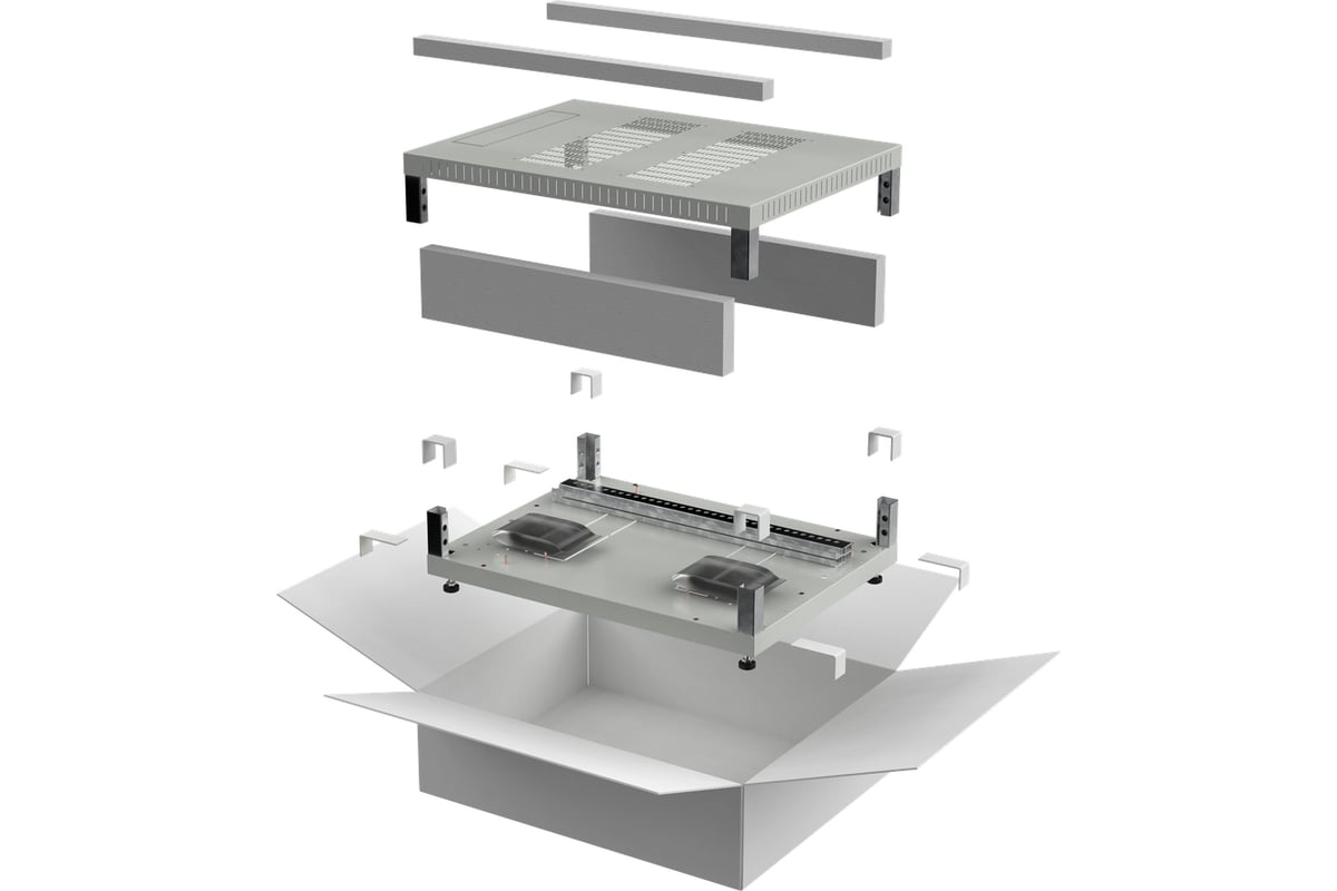 Комплект основание и крыша ITK LINEA E 600х600мм для шкафа 18-47U серый ...