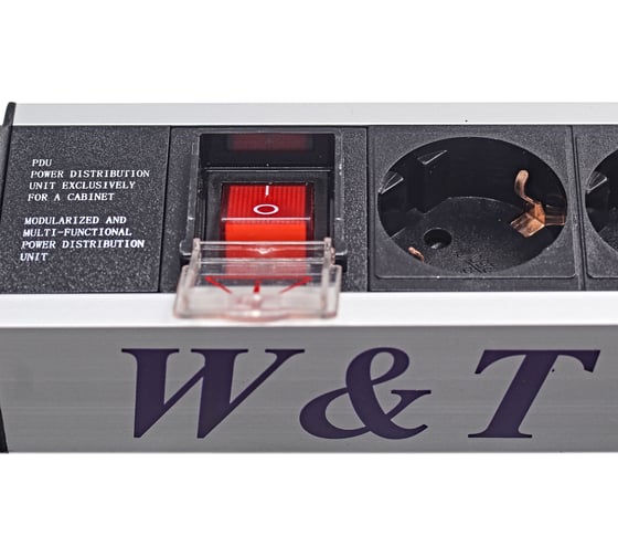 Блок розеток W&T 19 EURO на 8 гнезд с выключателем для ИБП WT-2140A-U