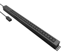 Блок распределения питания NTSS Basic, 1ф16А, 3.7кВт, 1 гидр.авт., (24)С13, сталь, 3м каб., вил. IEC 60320 C20 NTSS-PDU-KB2124-3C20