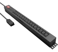 Блок распределения питания NTSS Basic, 1ф16А, 3.7кВт, выкл. с подсв., 1 гидр.авт., (16)С13, сталь, 3м каб., вил. IEC 60320 C20 NTSS-PDU-KB2516-3C20