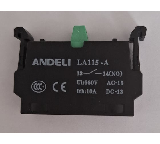 Блок контактный ANDELI LA115-A-10 зеленый 1НО ADL10-071