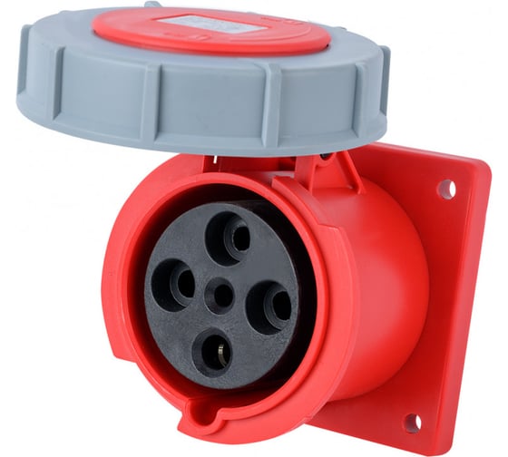 Розетка Dekraft для скрытой проводки 3Р+РЕ 63А 380В IP67 РЩ-103 26272DEK 1
