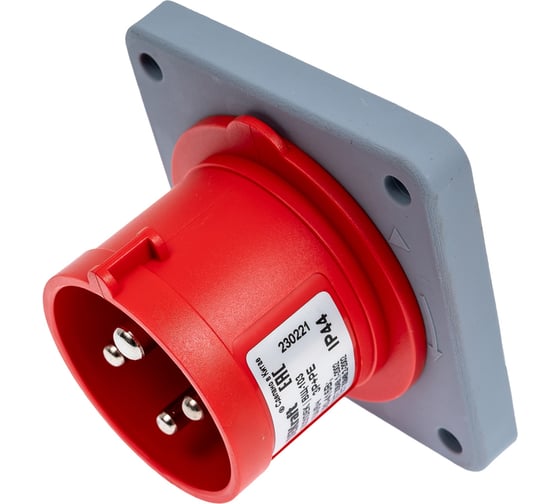 Вилка Dekraft для скрытой проводки 3Р+РЕ 16А 380В IP44 ВЩ-103 26231DEK 1