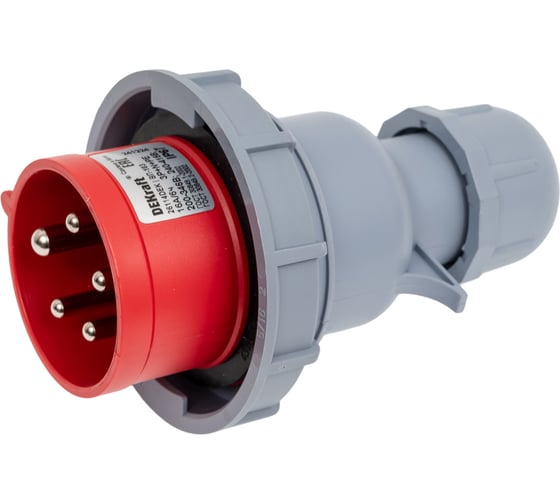 Вилка Dekraft перен. 3Р+РЕ+N 16А 380В IP67 ВП-103 26114DEK 1