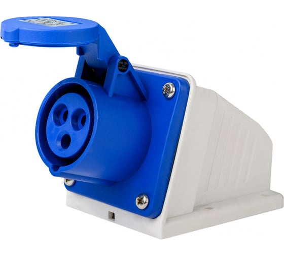Розетка Dekraft стационарная 2Р+РЕ 16А 220В IP44 РС-103 26190DEK 1