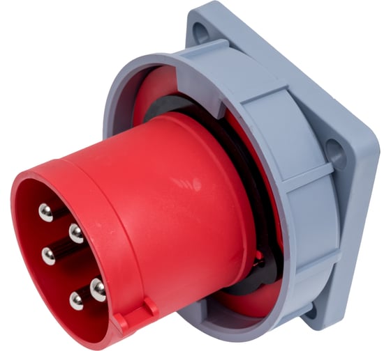 Вилка Dekraft для скрытой проводки 3Р+РЕ+N 63А 380В IP67 ВЩ-103 26243DEK 1