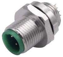 Монтажный разъем VELLEDQ FLQ-M12-M04(M12)-HB, Вилка, Прямой под пайку, Латунь никелированная 4-PINIP6760 AC/DC, 08-00024742