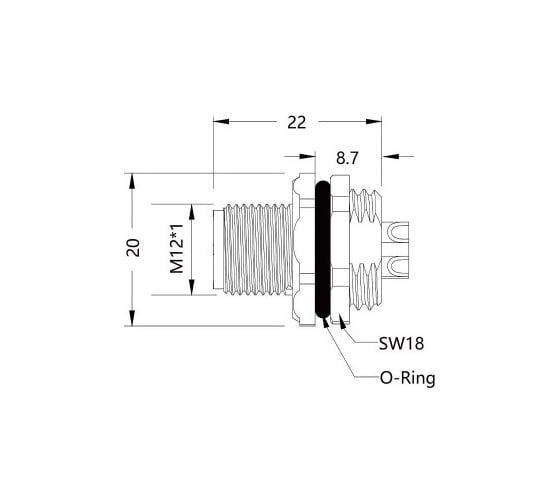 Монтажный разъем VELLEDQ FLQ-M12-M04(M12)-HB 08-00024742