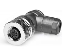 Соединитель клеммный VELLEDQ M12-F08S, Розетка, Угловой с клеммником, Пластик 8-PIN IP6560 AC/DC, 08-00034170