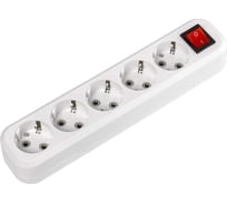 Колодка бытовая Smartbuy 5 гнезд 16А/3,5кВт c выключателем и заземлением SBE-16-5-00-ZS