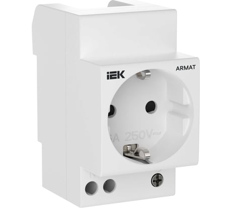 Розетка на DIN-рейку IEK ARMAT 45мм с заземл. с з/ш 16А AR-SOD-G-GND-S-016