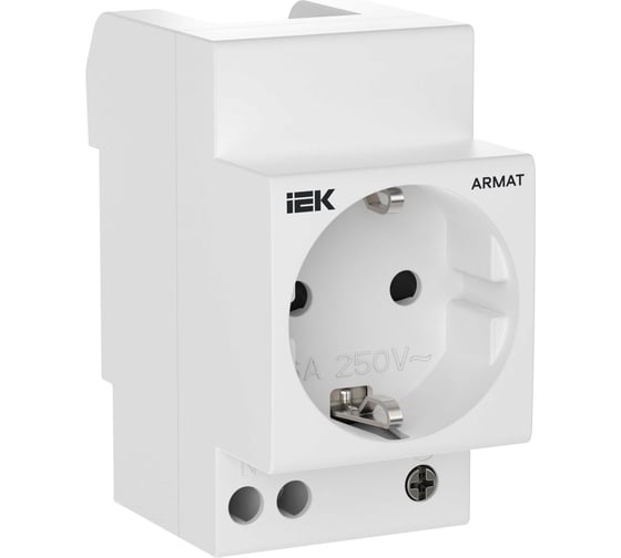 Розетка на DIN-рейку IEK ARMAT 45мм с заземл. с з/ш 16А AR-SOD-G-GND-S-016