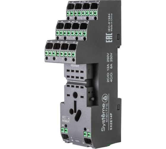 Розетка Systeme Electric для реле 2/4СО 12/6А separated SXZE14P 1