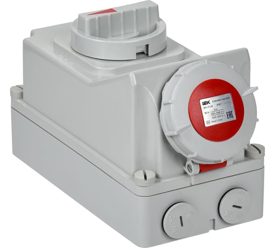 Розетка с механической блокировкой IEK ССИ-815 16А-6ч 380В 3P+PE+N IP67 PSR12-016-5-5-67 1
