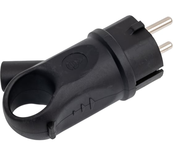 Вилка Systeme Electric MultiSet 2К+З угловая каучуковая 16А/250В IP44 черная MST1102BK