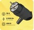 Вилка Systeme Electric MultiSet 2К+З угловая каучуковая 16А/250В IP44 черная MST1102BK 1