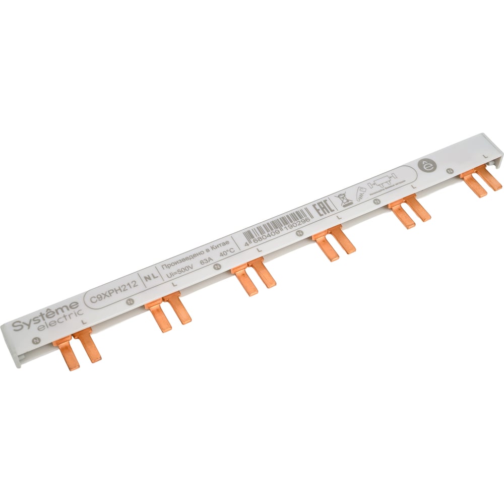 ШинкагребенчатаяSystemeElectric2P(L1L2)18мм,12модулей,63АC9XPH212