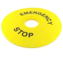 Бирка Briswik "Стоп" круглая, диаметр 22/75мм, EMERGENCY STOP EP75
