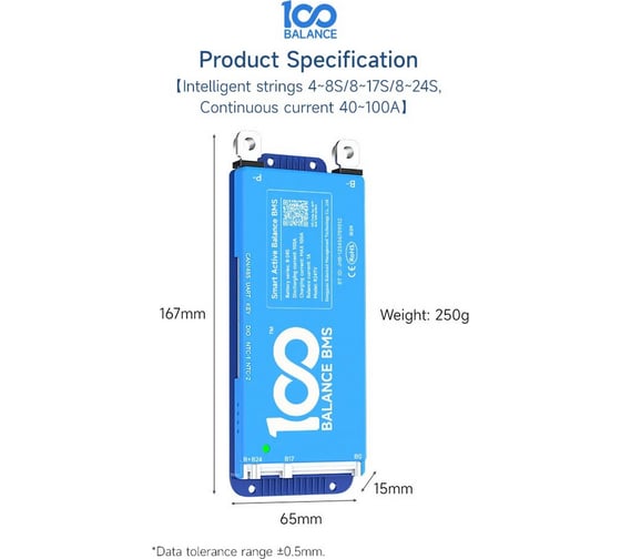 Аккумулятор Sunways Smart BMS Daly 100A 4-8S SW102521