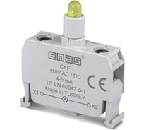 Блок-контакт Emas подсветки с желтым светодиодом 110 В перем. и пост. тока CKF