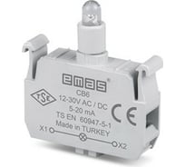 Блок-контакт Emas подсветки CВ6 с красным светодиодом, серия C, 12-30 В AC/DC CB6