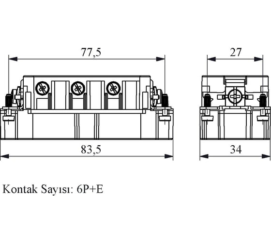Штепсель Emas 6 полюсов, 35А 1-6 EB0606CF00