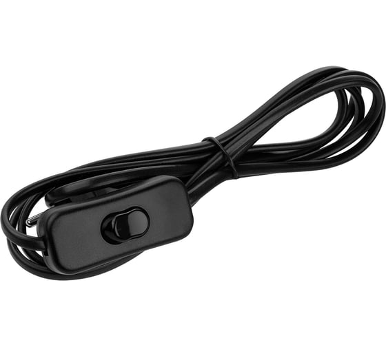 Шнур для БРА с выключателем TDM ELECTRIC ШВВП 2x0.5 мм2, 1.8 м, черный TDM SQ1305-1001