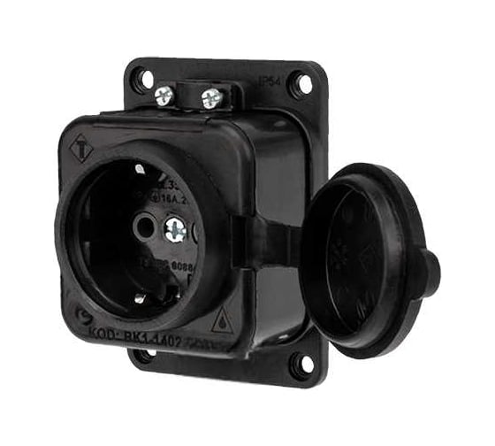 Каучуковая влагозащищенная штепсельная розетка 16А IP44 с/з Gigant RSG-5