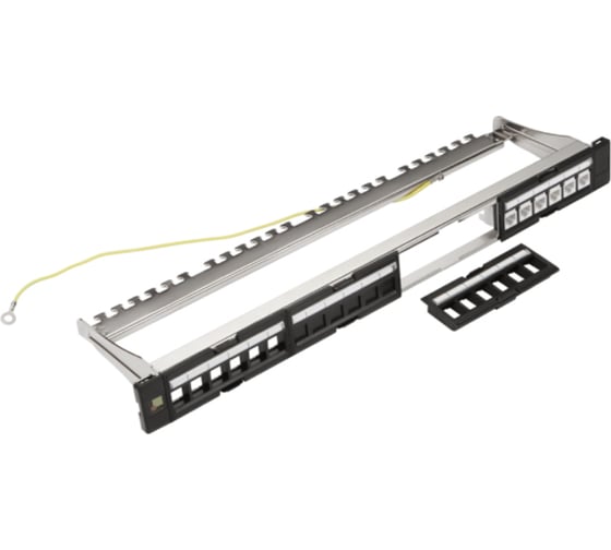 Модульная панель LANMASTER 19, экранированная, на 4 вставки, 1U LAN-FRM-PP-STP/1U