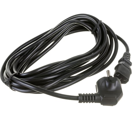 Шнур питания LANMASTER C13-Schuko угловая, 3х0.75, 220В, 10А, черный, 5 м LAN-PP13/SHA-5.0-BK