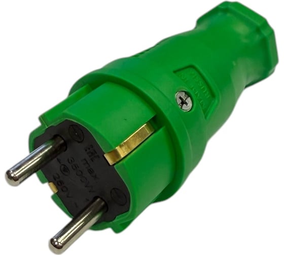 Вилка iTOK серии iCONNECT каучуковая, 16А, IP44, модель ВК, цвет зеленый i-KI-KV-ICONNECT-1PEN-IP44-GREEN