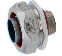 Взрывозащищенная Ex e муфта DKC металлорукав, коробка, DN20 мм, M20x1.5, никелированная латунь, IP66/67 EX6014 2020 EX6014-2020
