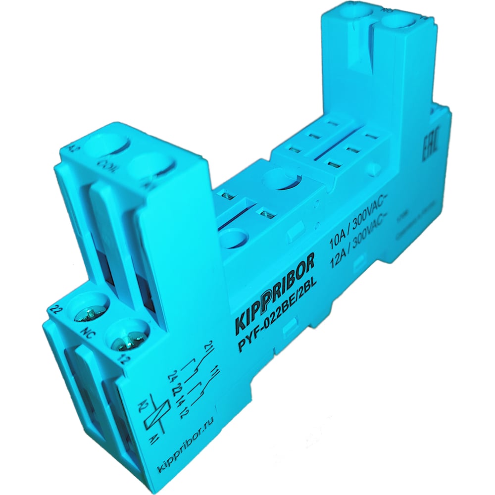 Монтажная колодка KIPPRIBOR PYF-022BE/2BL (голубая) 12A при 300VAC ...