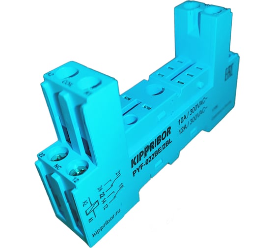 Монтажная колодка KIPPRIBOR PYF-022BE/2BL (голубая) 12A при 300VAC, артикул 00000108254 1