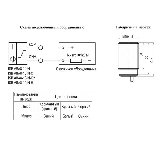 Индуктивный датчик ТЕКО ISB A8A8-10-N 00-00037771
