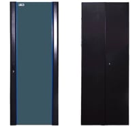 Комплект дверей TWT 22U, 600мм, черный, передняя-стекло, задняя-распашная металл CBB-DR22-6x-S-G1