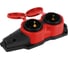 Колодка ЭРА KX-2e-RED-IP44 каучуковая, с заземлением, 2 розетки, 16A, IP44, красная Б0068443 1