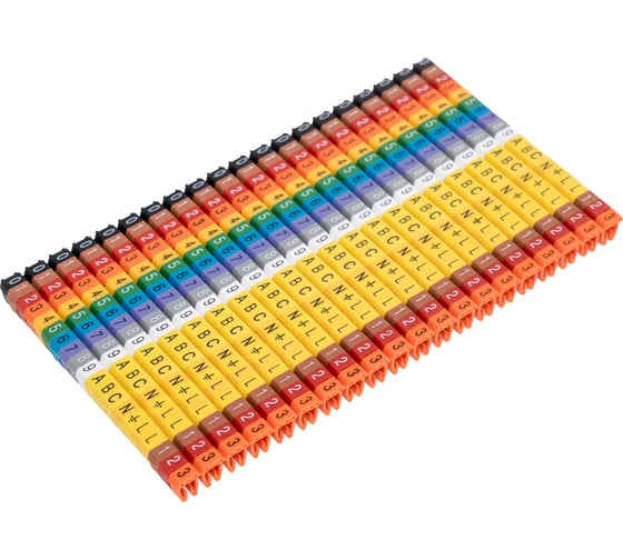 Маркировка кабеля ONKA KCG 2, 1,5…2,5 мм.кв., 0-9. A.B.C.N.PE.L.L.1.2.3, Упаковка 400 ед. 9992 1