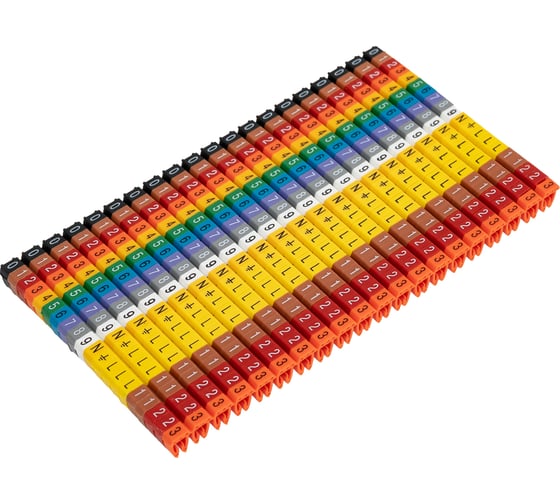 Маркировка кабеля ONKA KCG 2, 1,5…2,5 мм.кв., 0-9. N.PE.L.L.L.1.1.2.2.3, Упаковка 400 ед. 9992-2 1