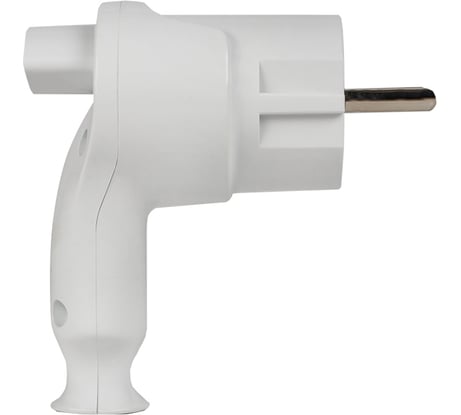 Вилка с кнопкой извлечения EKF с заземлением белая 16А 250В AVP-16-k