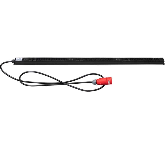 Блок розеток Cabeus для 19" шкафов, вертикальный, 6 розеток IEC 320 C19, 36 розеток IEC 320 C13, 3 фазы, 16А, автоматы защиты, металлический корпус PDU-16-3P-36C13-6C19-I309